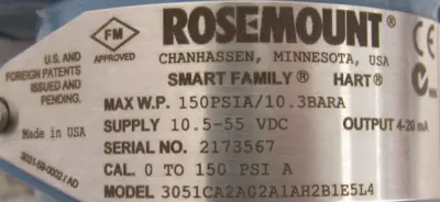 NEW ROSEMOUNT 3051CA2A02A1AH2B1E5L4 PRESSURE TRANSMITTER