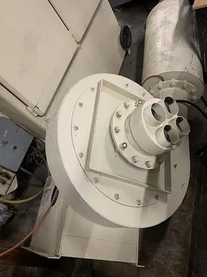 USED CEMCO 30 HP BLOWER STYLE VACUUM FOR WIDE-BELT SANDER FEED CONVEYOR