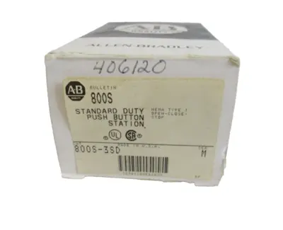 ALLEN BRADLEY 800S-3SD PUSH BUTTON STATION SERIES M 800S3SD NEW, SURPLUS