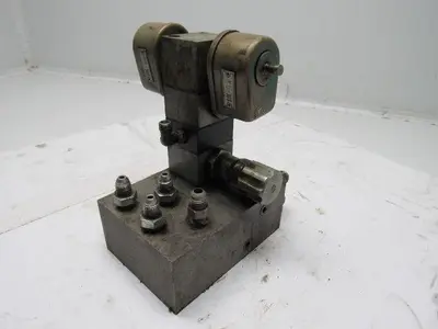 Vickers XM1-3FK1-30-JA Flui-Trol Hyd. Flow Control Valve& Solenoid Block Assy'
