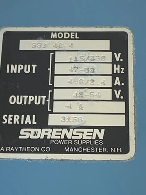 USED Sorensen SSD 48-4