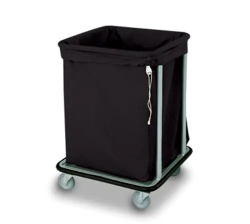 Forbes Industries Laundry Cart w/ (6) Bushel Capacity & Black Vinyl Bumper - Black Cloth Bag, Steel Frame (1106-B)