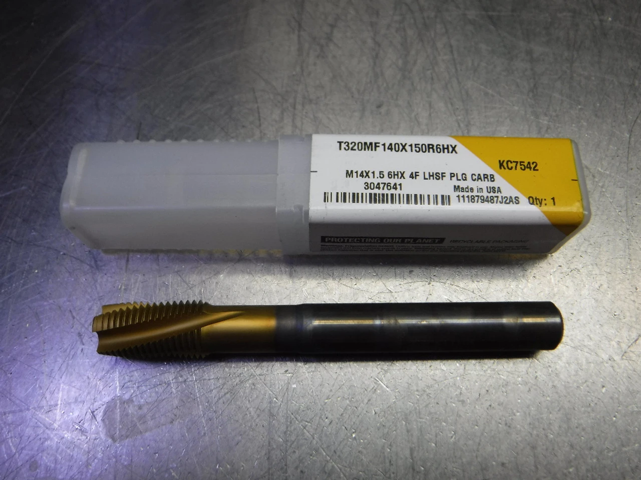 Kennametal M14x1.5 6HX Carbide Tap 4 Flute T320MF140X150R6HX KC7542 (LOC3222)