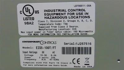 Contemporary Controls EIS5-100T/FT Ethernet Interlink Switch Used
