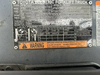 Used 2020 TOYOTA 8FBCU20 Misc Forklifts Illinois US | Somerset Equipment Sales #1542816