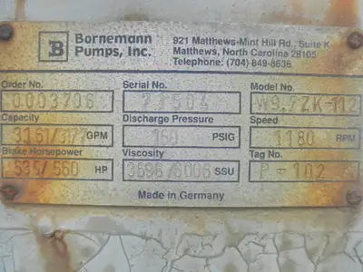 Used BORNEMANN W9.7ZK-112 Rotary Pumps | Power Zone Equipment #970339