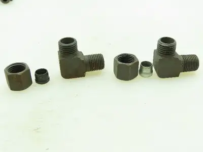 VOSS L8 Steel Flareless 90° Male Compression Elbow 8mm Tube x 1/4 BSPT Lot of 8