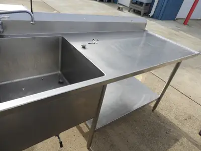 Used Remco Used Remco 2 Compartment Commercial Stainless Steel Sink with Twist Drains - SS16 Sinks Illinois US | Falcon Restaurant Supply #1376478