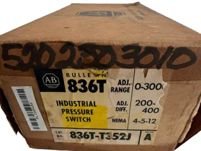 ALLEN BRADLEY 836T-T352J PRESSURE CONTROL SWITCH SER. A 836TT352J NEW, SURPLUS