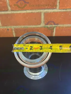 USED CHEMGLASS TH-2001-282LP 60MM FLAT FLANGE TO 60MM FLAT O-RING FLANGE ADAPTER