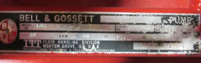 REFURBISHED BELL & GOSSETT 1510 PUMP 1.5HP 89GPM 2AC6-1/2 H121 208-230/460V