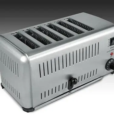 Commercial Portable Electric 6-slice Bread Toaster Machine Stainless Steel 220V