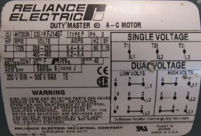 NEW RELIANCE ELECTRIC 14H7202N BRAKE MOTOR 2HP 031437 56DBSC