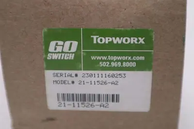 NEW OPEN BOX Topworx 21-11526-A2 PROXIMITY LIMIT SWITCH GO SWITCH STOCK G275A