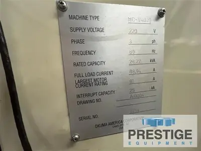 USED 2001 OKUMA MCV4020
