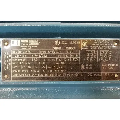 New 30HP WEG TEFC Electric Motor 284T frame Inverter Duty Severe Rated