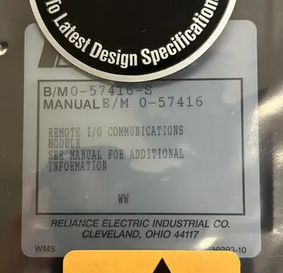 New | in-Stock RELIANCE ELECTRIC 0-57416 Industrial Controls | Surplus Asset Holdings #1220824