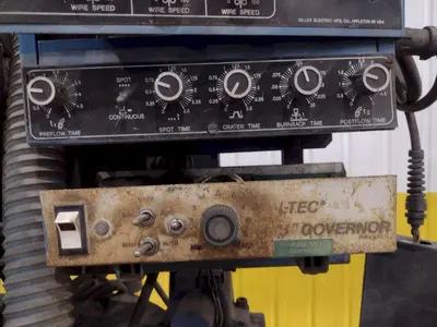 72" JETLINE SEAM WELDER WITH 3-WAY COPPER GROOVE BOTTOM CLAMP & MILLER COMPONENTS: STOCK #23642