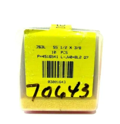 LOT OF 16 NEW HAM-LET 763L SS 1/2 X 3/8 STAINLESS STEEL FITTINGS 768LSS38X38