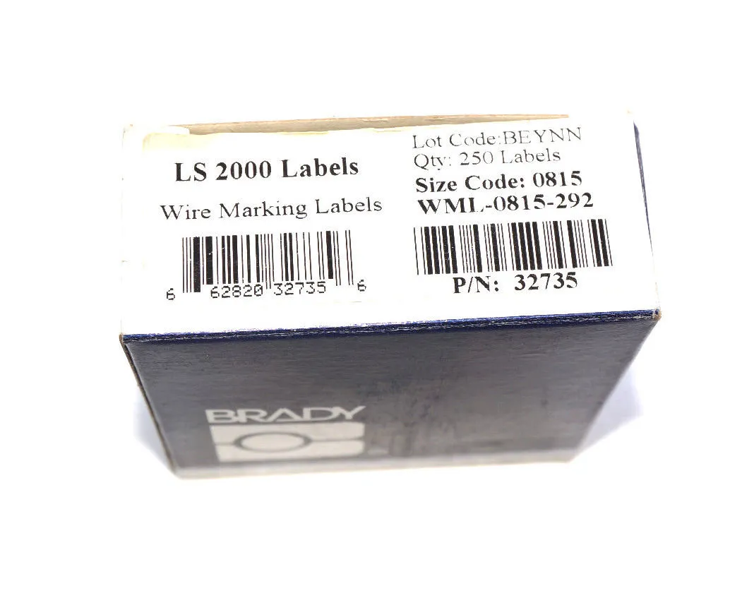 NEW BRADY WML-0815-292 LABELS WML0815292