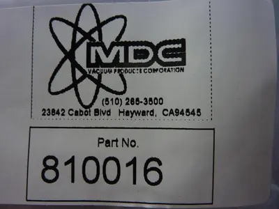 NEW MDC VACUUM PRODUCTS 810016
