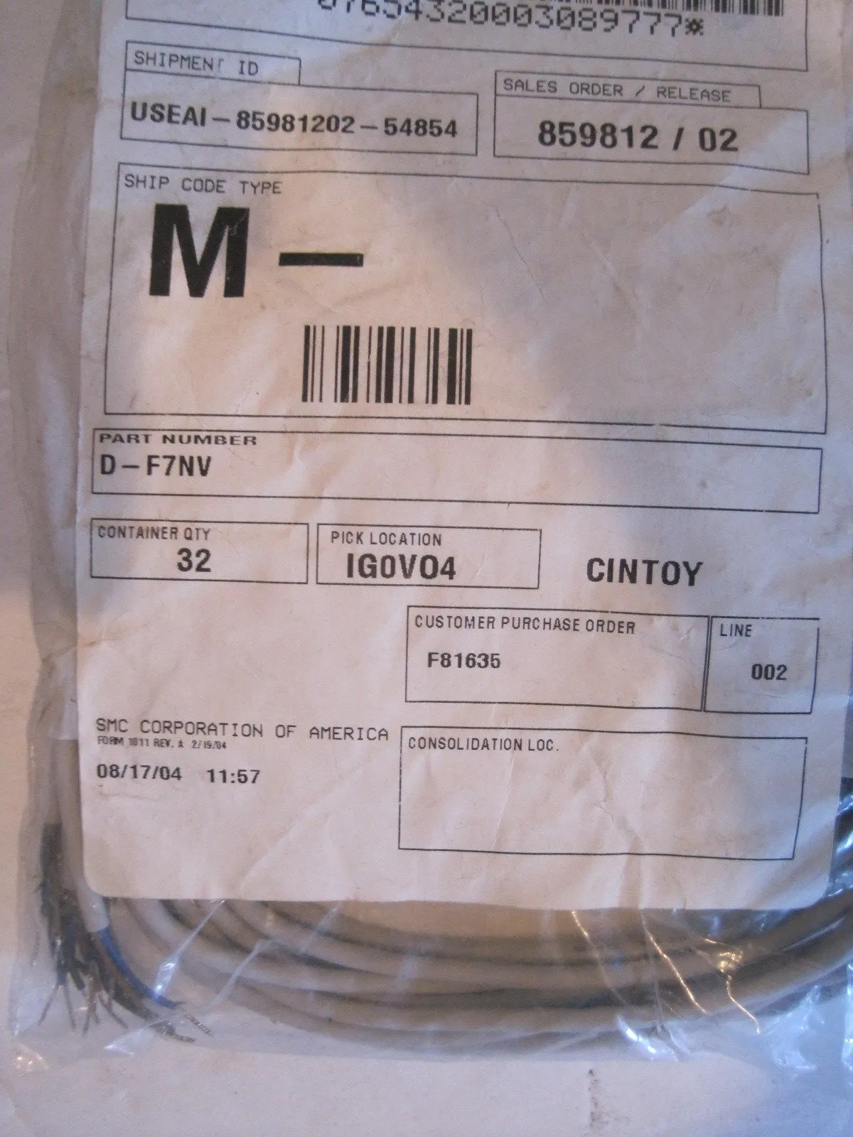 NEW SMC D-F7NV AUTO SWITCH DF7NV