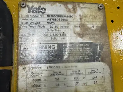Used 2000 YALE GLP050RG Internal Combustion Forklifts: Pneumatic Tire Minnesota US | Birnstengel Equipment #1554077