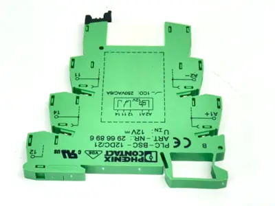 REL-MR- 12DC/21 | Phoenix Contact  Relay 2961150 w/ PLC-BSC-12DC/21 Base 2966896 - Used