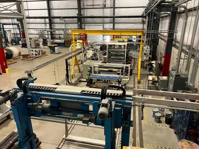 USED 2017 CHIN CHANG,  XALOY, ALLEN BRADLEY, ADVANTAGE (3) ROLL CHROME DOWNSTACK CALENDAR, EACH ROLL 20" DIAMETER X 55" WIDTH; H