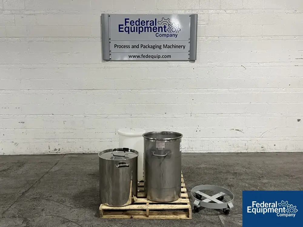 Unknown Assorted Plastic and Stainless Steel Tanks