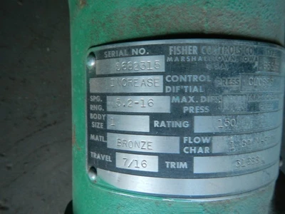 Fisher 1" 150 Class, Bronze Threaded Control Valve