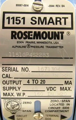 NEW ROSEMOUNT 1151GP4S22B3 PRESSURE TRANSMITTER