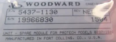 NEW WOODWARD 5437-1130 SAFETY SYSTEMS MODULE 54371130