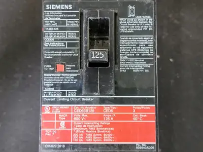 USED SIEMENS CED63B125