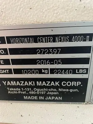 USED 2016 MAZAK HCN NEXUS 4000-III