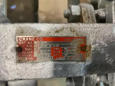 CRANE CO. SIZE 4" CLASS 300 STEEL MANUAL BALL VALVE 33 XUF (THREE AVAILABLE)