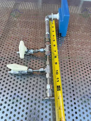 USED VACUUBRAND DVR 2 VACUUM GAGE AND CONTROLLER W/ PARKER VALVES