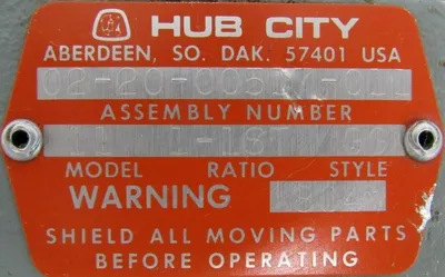NEW HUB CITY 02-20-00517-011 GEAR DRIVE 1:1 MODEL 11 022000517011