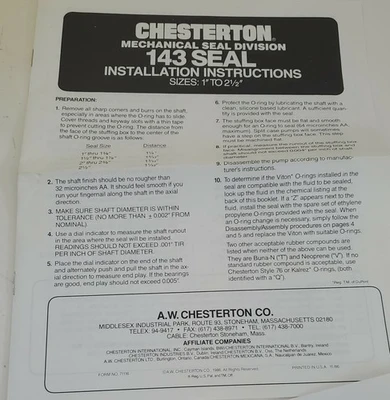 New | in-Stock Chesterton 143-15 Pump Parts Indiana US | J&J Industrial Supply #1076376