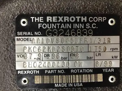 USED REXROTH AA10VSO45DFR131RPKC62K02