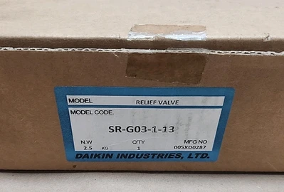 New | in-Stock Daikin SR-G03-1-13 Valves/Fittings Indiana US | J&J Industrial Supply #511543