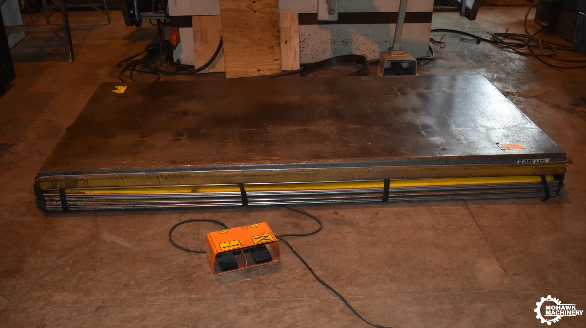 2000 LB AUTOQUIP "T3602238" HYDRAULIC SCISSOR LIFT TABLE w/48” x 96” PLATFORM - DUAL PEDAL CONTROL