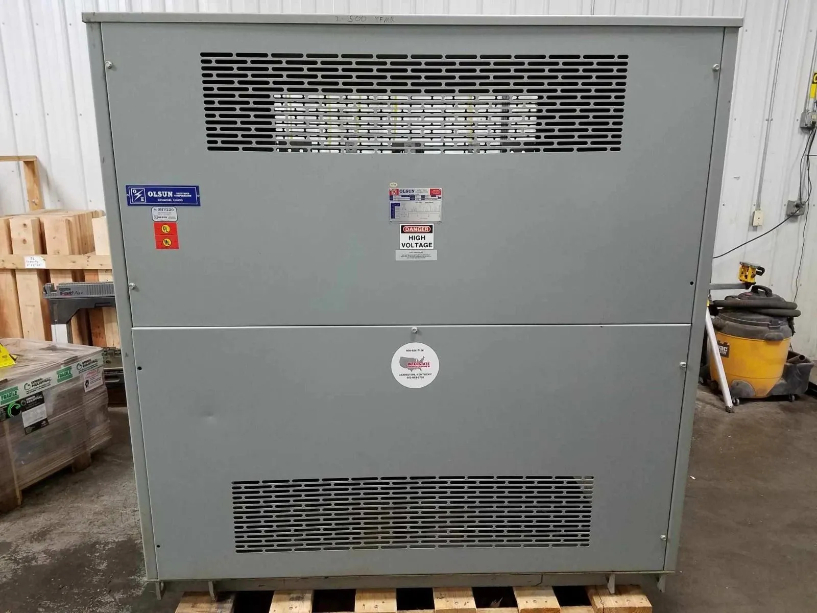 750 KVA Dry Type Transformer 4160 Delta 208Y/120 Olsun Electrics USED TESTED