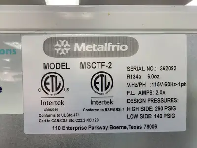 Used Metalfrio Used MetalFrio 1 Door Glass Countertop Freezer Model MSCTF-2 Display Freezers Illinois US | Falcon Restaurant Supply #1376763