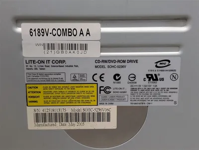 Allen Bradley / Lite-On It Corp. 6189V-COMBO CD-RW/DVD Rom Drive SOHC-5236V Used