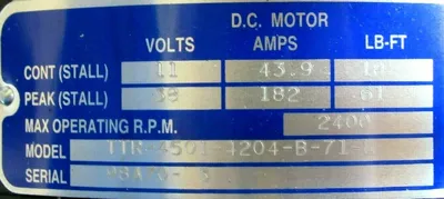 NEW KOLLMORGEN TTR-4501-4204-B-71-L DC MOTOR 11BRN-300-C10/5 TTR45014204B71L
