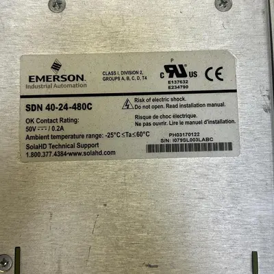 Used EMERSON SDN-40-24-480C Miscellaneous Equipment (Electrical & Power) | Surplus Asset Holdings #1202584