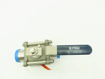 PBM  SPH-H5B-A-A038 Stainless 316 Sanitary 3Pc Ball Valve 2" Butt Weld 720PSI