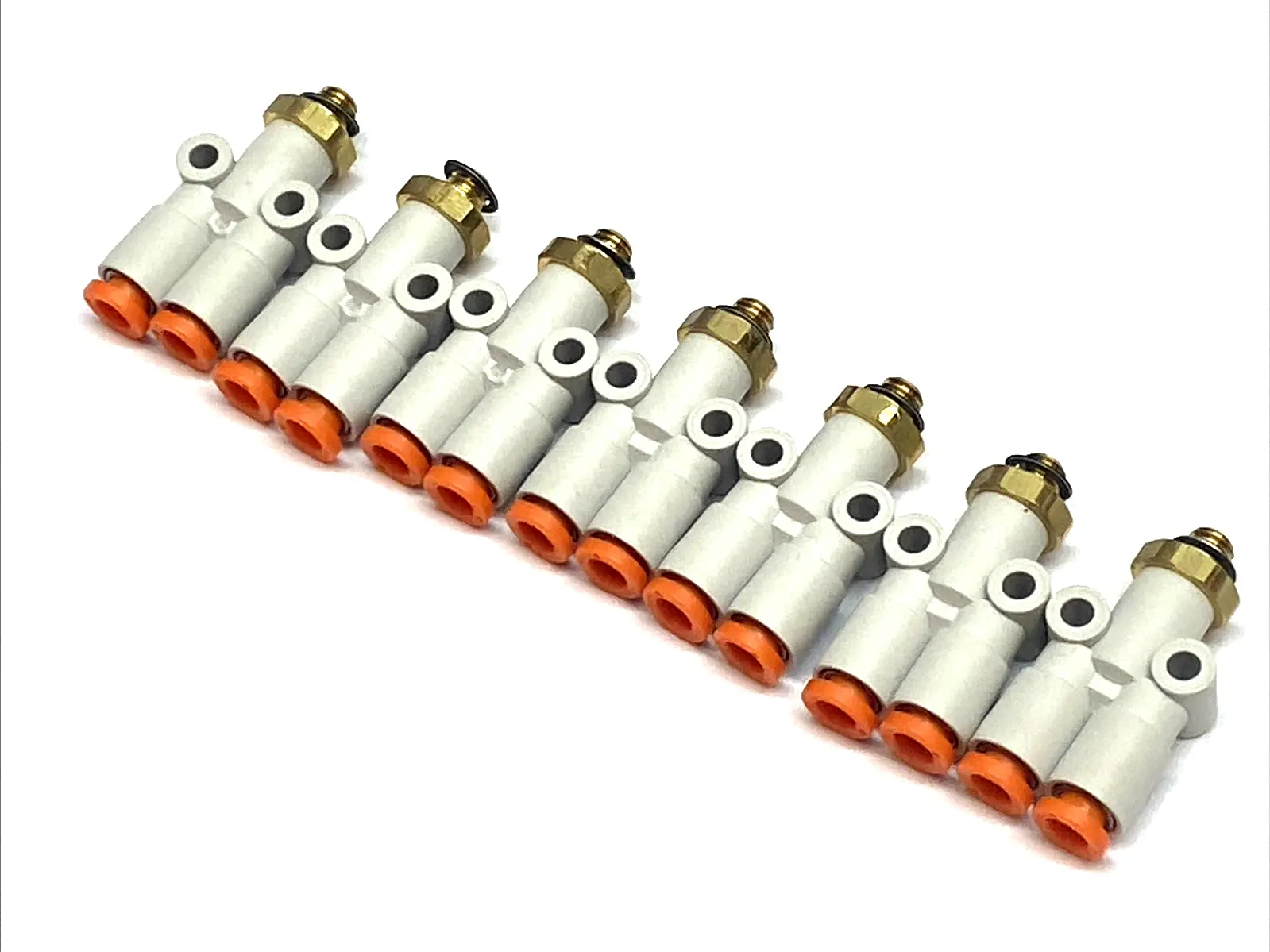 USED SMC UNION Y FITTING 5/32" TUBE 10-32 UNF ONE-TOUCH LOT OF 7