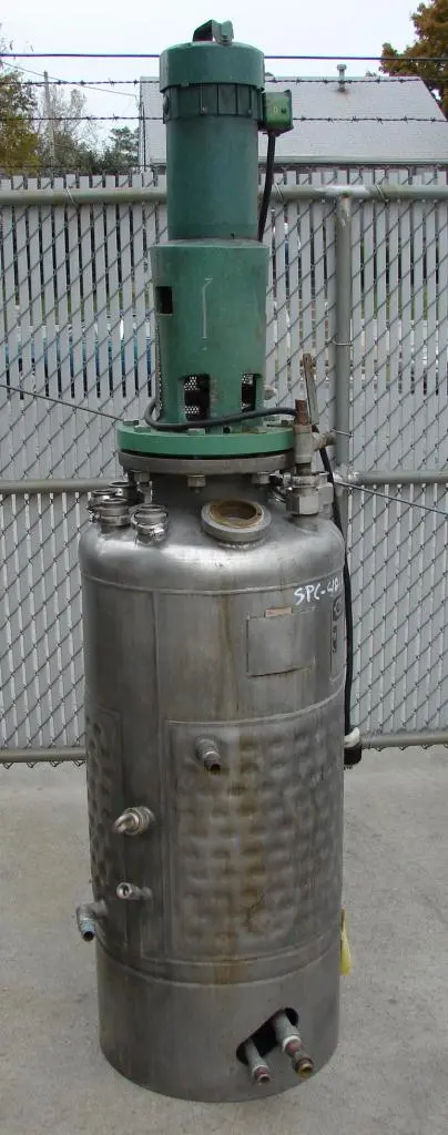 SPC4818  Reactor 50 gallon HC Hicks & Sons chemical reactor, 50 psi internal, 125 psi jacket, 3/4 hp agitator
